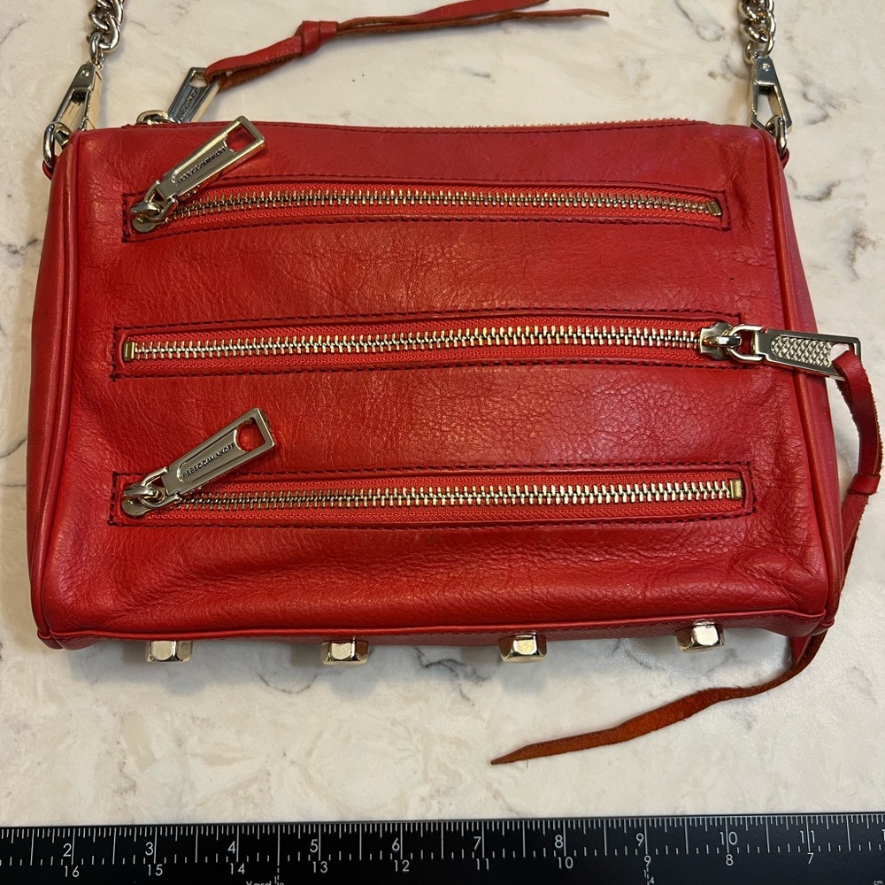 Rebecca Minkoff‎ Red Crossbody Bag with Chain Strap - Picture 3 of 7